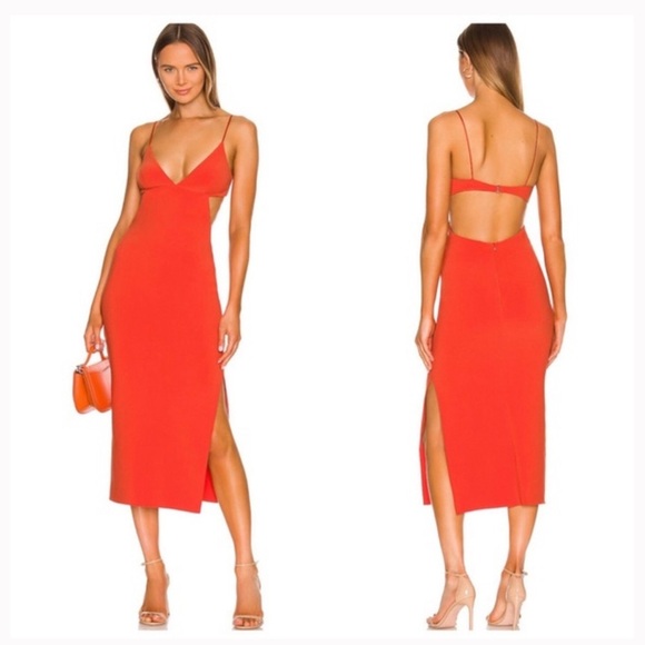 BEC + BRIDGE Ella Midi Dress in Flame - Picture 2 of 7